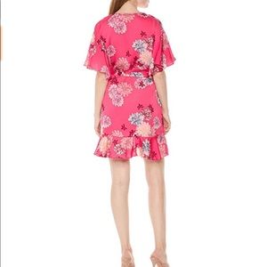 BB Dakota Kirsten Ruffle Detail Print Wrap Dress